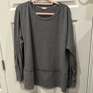 Cotton Blue long sleeve tunic with exposed seams